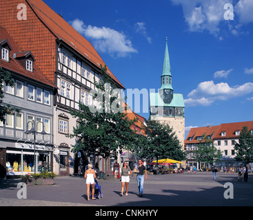 Kornmarkt Mit Aegidienkirche in Osterode bin Harz, Niedersachsen Stockfoto