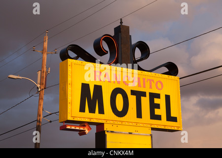 Ranchito Motel-Schild an der alten Route 66, Gallup, New Mexico. Stockfoto