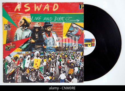 Cover der Schallplatte "Aswad Live und direkt" erschien 1983 auf Island Records Stockfoto