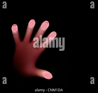 rosafarbene Gummihandschuh Stockfoto