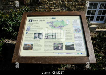 Eyam Dorf-Tourist-Information zu unterzeichnen "Glebe Mine Standort" Derbyshire England uk Stockfoto