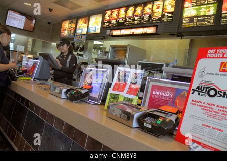 Fort Ft. Lauderdale Florida, McDonald's, Burger, Hamburger, Franchise, Fast Food, Restaurant Restaurants Essen Essen gehen Café Cafés Bistro, Theke, Menü, Stockfoto