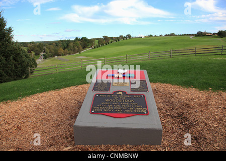 Denkmal von 1969 Woodstock Music Festival, New York State, Vereinigten Staaten von Amerika, Nordamerika Stockfoto