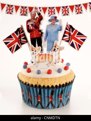 KÖNIGLICHE BRITISCHE FEIER CUPCAKE Stockfoto