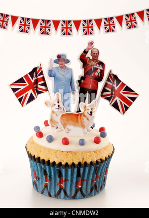 KÖNIGLICHE BRITISCHE FEIER CUPCAKE Stockfoto