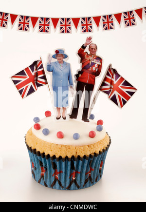 KÖNIGLICHE BRITISCHE FEIER CUPCAKE Stockfoto