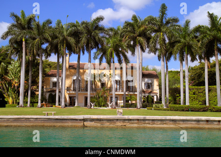 Miami Beach, Florida, Biscayne Bay, Star Island, 40-Sterne-Insel-Drive, Haus am Wasser, Herrenhaus, Berühmtheit, Bad Boys II Filmset, FL120331115 Stockfoto