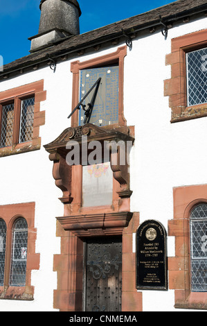 Alten Hawkshead Grammar School in Hawkshead Dorf Lake District National Park Cumbria, England, Vereinigtes Königreich Großbritannien Stockfoto