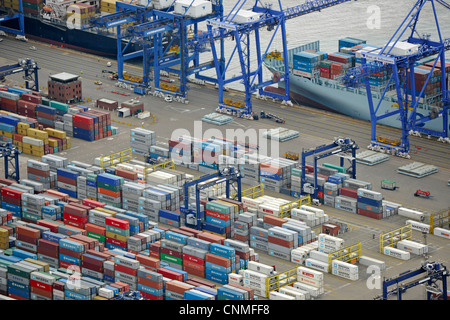 Luftaufnahme Container in Felixstowe Docks zeigen. Stockfoto