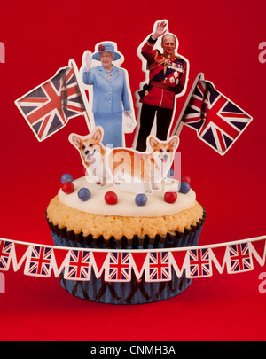 KÖNIGLICHE BRITISCHE FEIER CUPCAKE Stockfoto