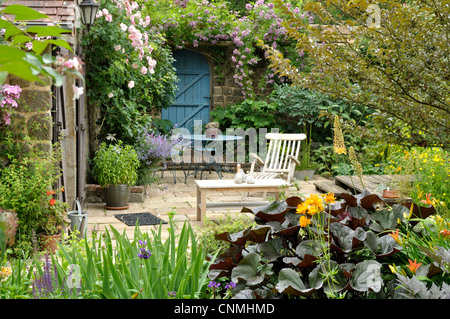 Private Garten - Herr & Mme Fleury, offen für die Öffentlichkeit im Juni (La Ferté Macé, Orne, Normandie, Frankreich). Stockfoto