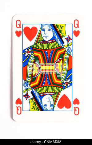 Königin der Herzen-Spielkarte Stockfoto
