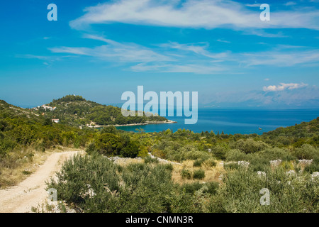 Blick Richtung Luka Strand in Trpanj, Kroatien Stockfoto