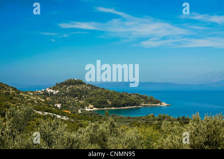 Blick Richtung Luka Strand in Trpanj, Kroatien Stockfoto