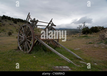 1863 fand Thomas Logan etwas Gold in Bendigo oberhalb der Stadt Cromwell in Central Otago in Neuseeland. Ein Goldrush gefolgt. Stockfoto