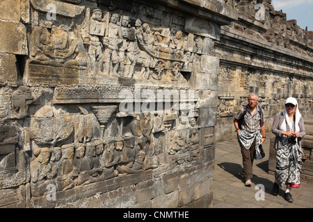 Borobudur Tempel in Magelang, Zentral-Java, Indonesien. Stockfoto