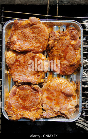 Chuck Steaks am grill Stockfoto