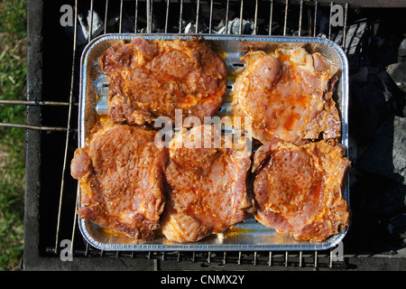 Chuck Steaks am grill Stockfoto