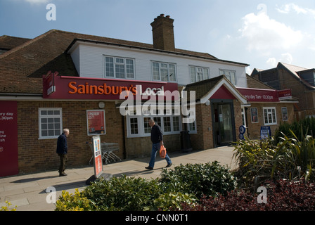 Sainsbury lokalen umgebauten Gasthaus umgewandelt Pub früher des Bischofs Eiche Shipbourne Straße Tonbridge, Kent jetzt Supermarkt Stockfoto