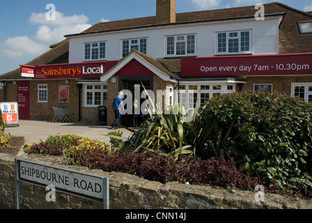 Sainsbury lokalen umgebauten Gasthaus umgewandelt Pub früher des Bischofs Eiche Shipbourne Straße Tonbridge, Kent jetzt Supermarkt Stockfoto