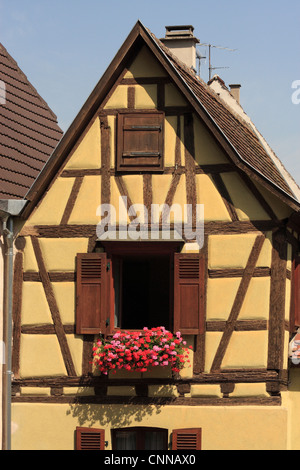 Typische halbe Fachwerkhaus in Elsass Frankreich Stockfoto