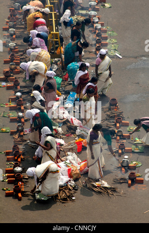 Szene aus Attukal Pongala Festival, Trivandrum, Indien Stockfoto