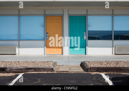 Renovierte Motel im 70er Jahre Stil, Provincetown, Cape Cod, Massachusetts, USA Stockfoto