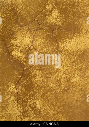Textur von einer Betonmauer bedeckt metallic-Lackierung, mit goldenen Flecken. Stockfoto