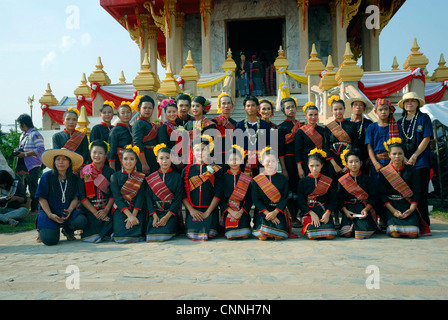 Tradional Kostüm getragen an die Bun Bang Fai-Festival in Sakon Nakhon am 17.04.2012 Stockfoto