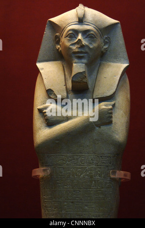 Ägypten. Königsuschebti Figur des König Ahmose I. Kalkstein. 18. Dynastie. Neuen Reiches. Stockfoto