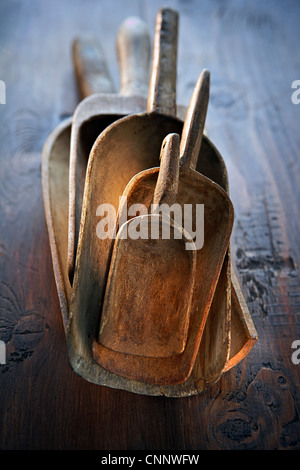 Aus Holz Vintage Scoops, Ontario, Kanada Stockfoto