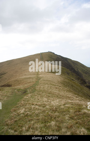 Obelisk auf Nantlle Ridge in Snowdonia in Nord-Wales Stockfoto