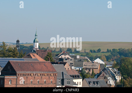 Skyline von Rochlitz, Deutschland. Stockfoto