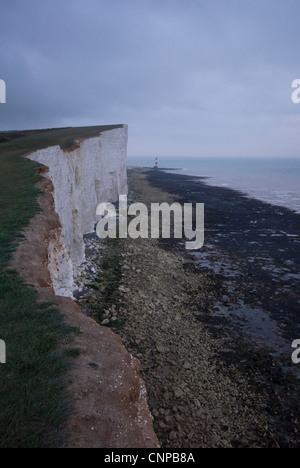 Beachy Head an einem nebligen Tag Stockfoto