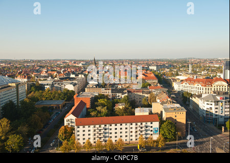 Skyline von Leipzig. Stockfoto