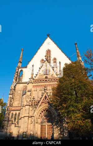 Thomaskirche (Thomaskirche) Leipzig, Deutschland. Stockfoto