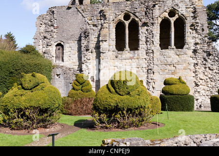 Das Priorat Ruinen in Much Wenlock heute von English Heritage verwaltet Stockfoto