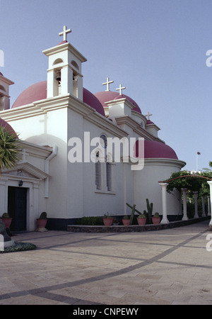 Griechisch-orthodoxe Kirche der zwölf Apostel in Kapernaum, Kinneret, Israel, Nahost Stockfoto