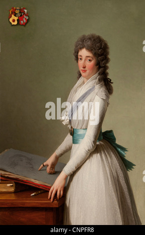 Portrait De La Baronne de Chalvet Souiville - Porträt Baroness Chalvet 1793 von François André Vincent 1746 – 1816 Frankreich Französisch Stockfoto