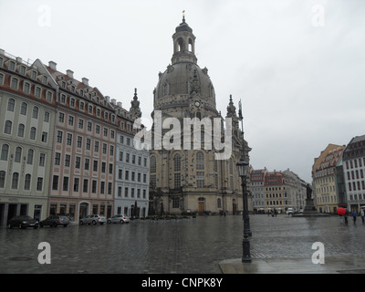 Außenansicht der Frauenkirche Dresden Deutschland Stockfoto