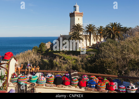 Cap Spartel, in der Nähe von Tanger, Marokko. Der Leuchtturm. Stockfoto