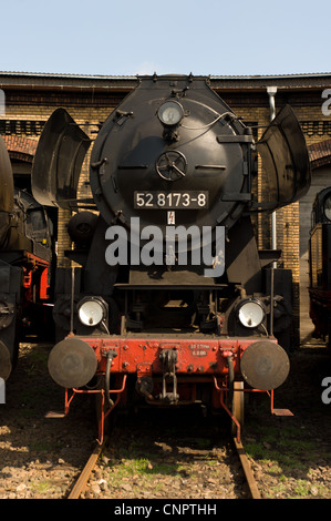 Dampf Lok "Lokomotivfabrik Wien-Florisdorf Oesterreich" Stockfoto