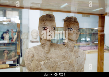 Ain Ghazal Jordanien; Jungsteinzeit statue dating von 8000-6000 v. Chr. von Ain Ghazal im Jordan Archäologische Museum, Amman, Jordanien Stockfoto