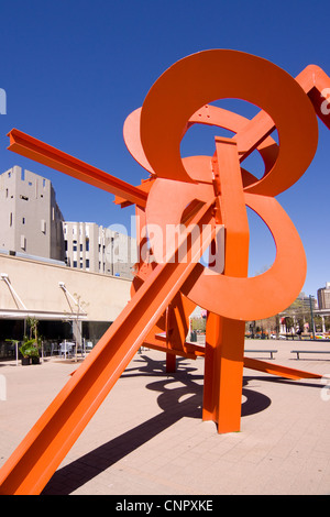 Lao Tzu Skulptur von Mark di Suvera in Acoma Plaza zwischen Denver Art Museum und Stadtbibliothek, Denver, Colorado Stockfoto