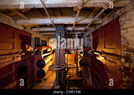 Innenansicht eines alten Trail Schnee Pflug, Texas State Railroad, 1881, Zwieback Texas Stockfoto