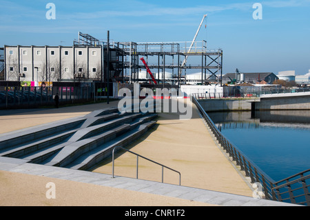 Die neue Granada TV-Studios im Bau in Trafford Wharf, Salford Quays, Manchester, England, UK Stockfoto