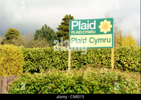 Plaid Cymru Zeichen für Stimmen in den Kommunalwahlen 2012 Stockfoto