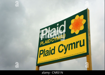 Plaid Cymru Zeichen für Stimmen in den Kommunalwahlen 2012 Stockfoto