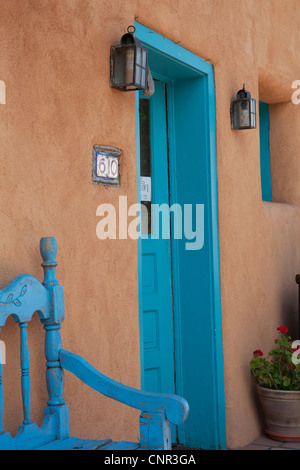 Außenseite der Kunstgalerie, Canyon Road, Santa Fe, New Mexico, Vereinigte Staaten von Amerika Stockfoto