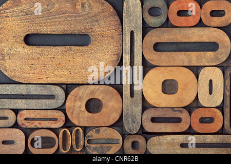 Buchdruck Zeros und O Stockfoto